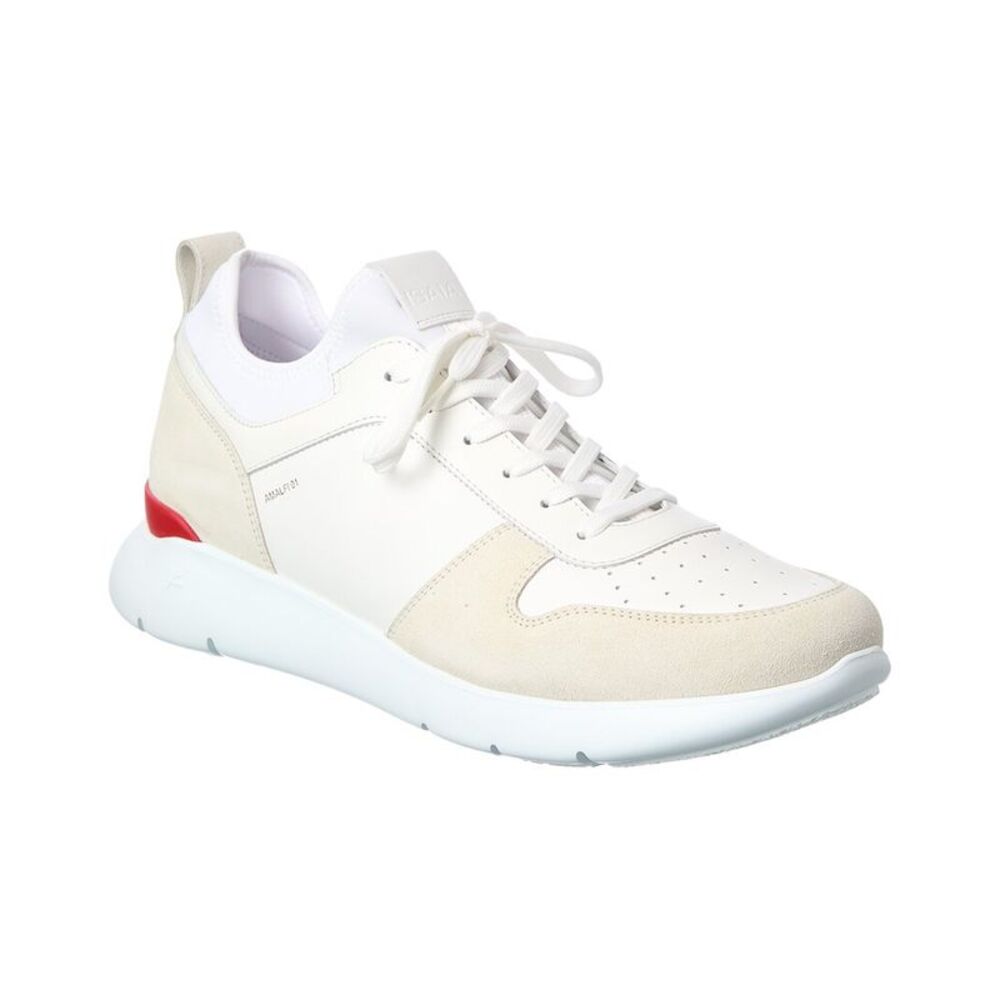 Isaia Leather & Suede Sneaker, White
